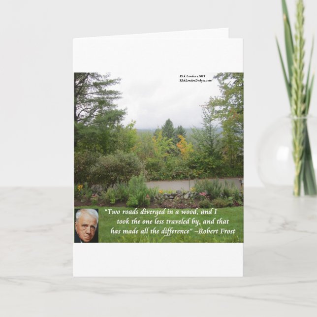 Robert Frost Wisdom Quote "Road Less Travelled" Card (Front)