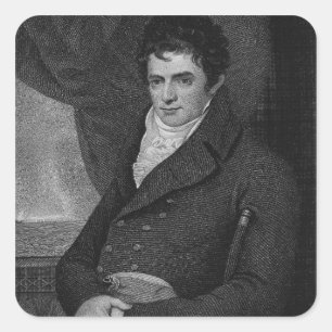 Robert Fulton (1765-1815), engraved by George Park Square Sticker