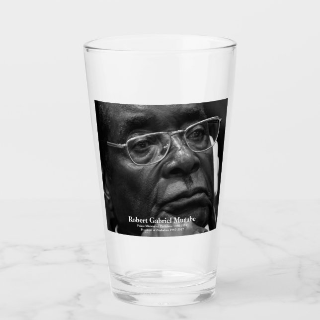 Robert G. Mugabe, President of Zimbabwe Glass (Front)