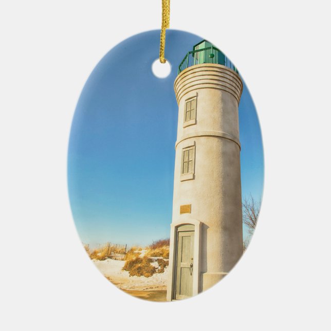 Robert H. Manning Lighthouse Ceramic Tree Decoration (Front)