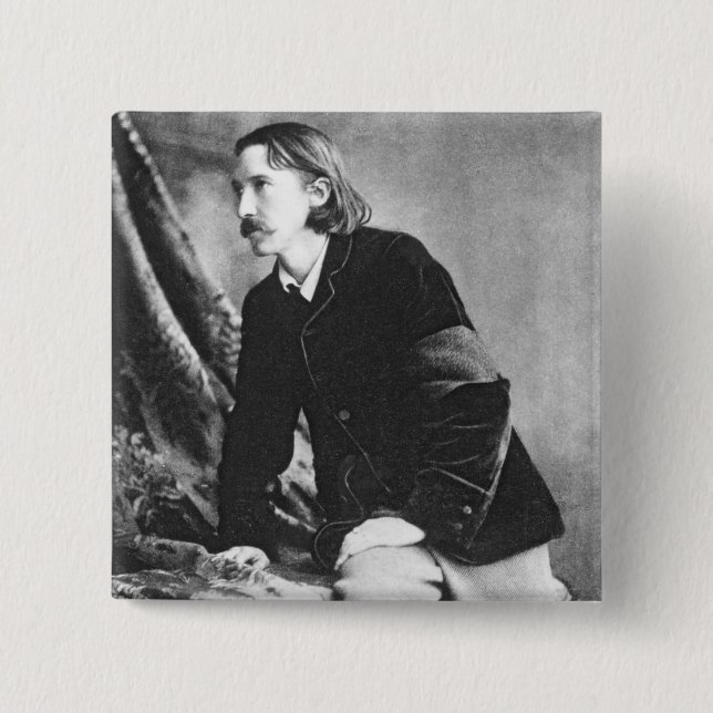 Robert Louis Stevenson 15 Cm Square Badge (Front)