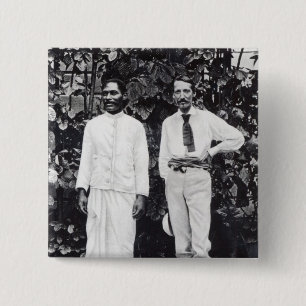 Robert Louis Stevenson and his friend 15 Cm Square Badge