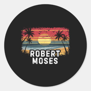 Robert Moses Surfboard Beach Classic Round Sticker