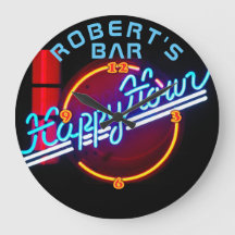 ROBERT - Name Neon Sign Bar Mancave Den Clock Fun