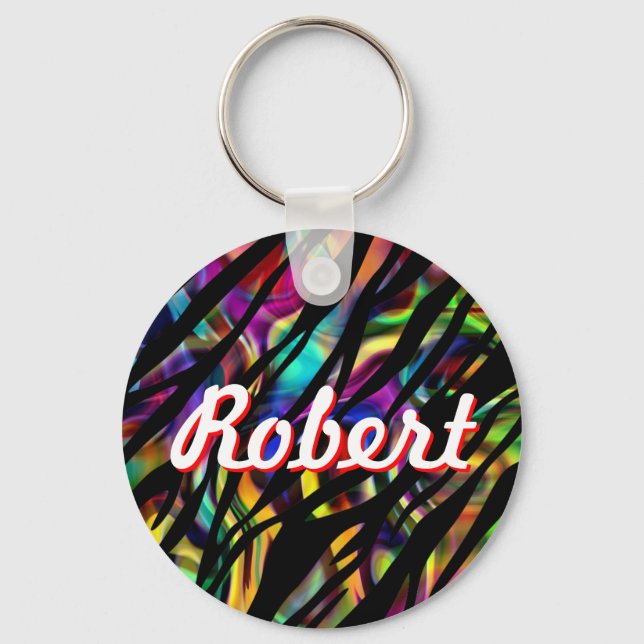 Robert Personalised Colourful Keychain (Front)
