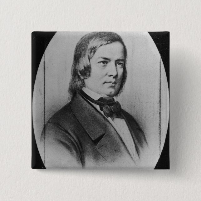 Robert Schumann  engraved from a photograph 15 Cm Square Badge (Front)