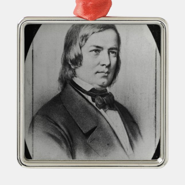 Robert Schumann  engraved from a photograph Metal Tree Decoration (Front)