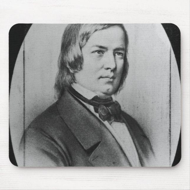 Robert Schumann  engraved from a photograph Mouse Pad (Front)