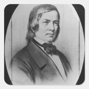 Robert Schumann  engraved from a photograph Square Sticker