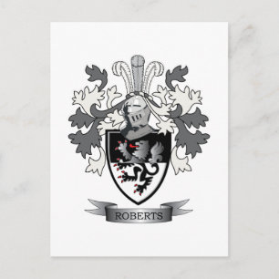 Roberts Family Crest Coat of Arms Postcard