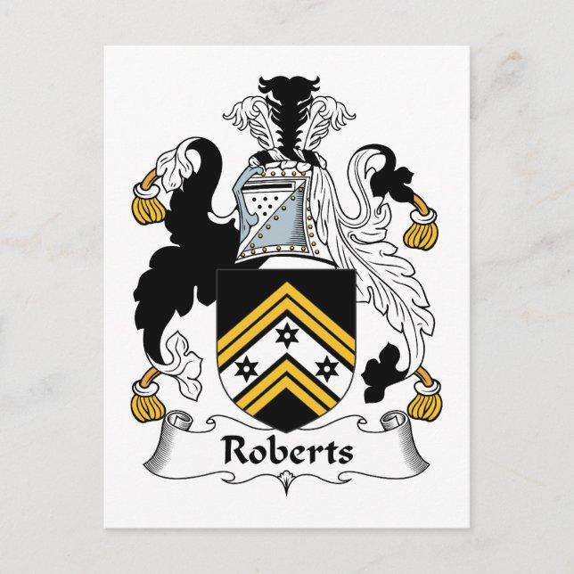 Roberts Family Crest Postcard (Front)