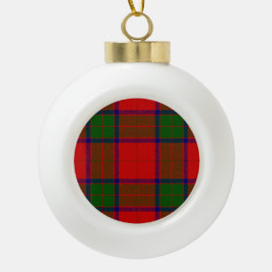 Robertson tartan red green plaid ceramic ball christmas ornament