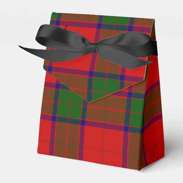 Robertson tartan red green plaid favour box (Front Side)