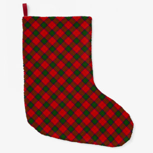 Robertson tartan red green plaid large christmas stocking