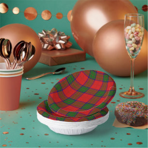 Robertson tartan red green plaid paper plate