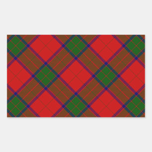 Robertson tartan red green plaid rectangular sticker