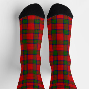 Robertson tartan red green plaid socks