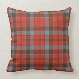 Robertson Weathered Tartan Plaid Red Pattern Cushion