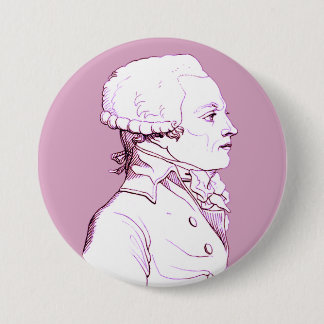Robespierre profile in Rose 7.5 Cm Round Badge