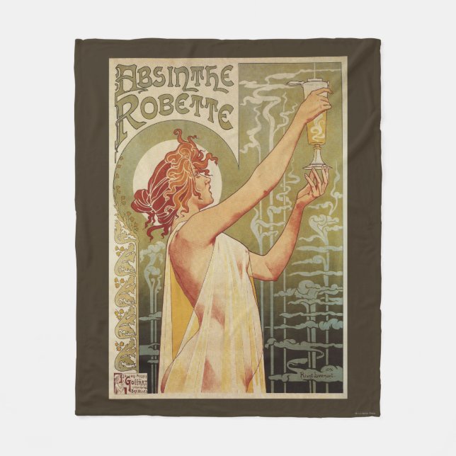 Robette Absinthe Advertisement Poster Fleece Blanket (Front)
