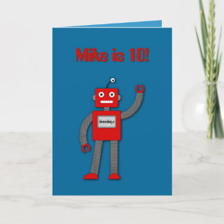 Robi the Retro Robot Kids Birthday Card