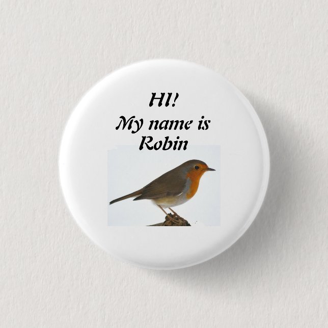 Robin 3 Cm Round Badge (Front)
