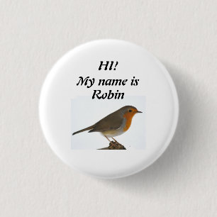 Robin 3 Cm Round Badge
