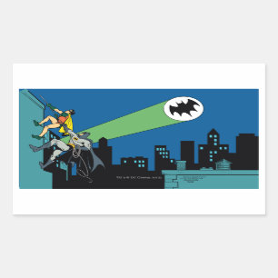 Robin And Batman Climb Rectangular Sticker