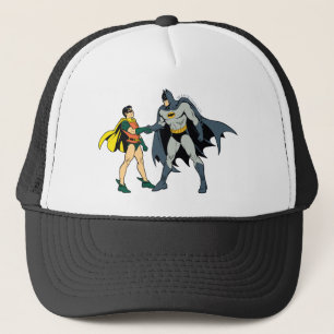 Robin And Batman Handshake Trucker Hat
