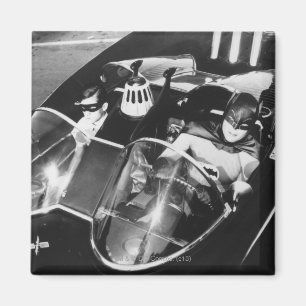 Robin and Batman in Batmobile Magnet
