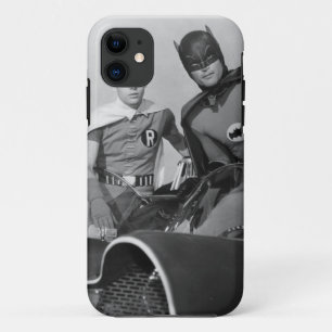 Robin and Batman Standing in Batmobile Case-Mate iPhone Case