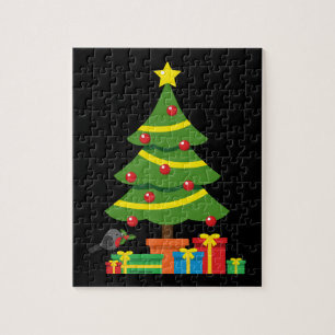 Robin And Colorful Presents Under Christmas Tree Jigsaw Puzzle