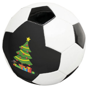 Robin And Colourful Presents Under Christmas Tree Soccer Ball