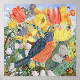 Robin and Spring Garden poster