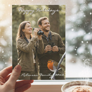 Robin Bird Christmas Holiday Photo Card