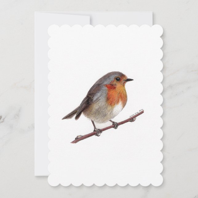 Robin Bird (Erithacus Rubecula) Gift Card (Front)