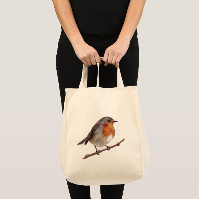 Robin Bird (Erithacus rubecula) Tote Bag (Front (Product))
