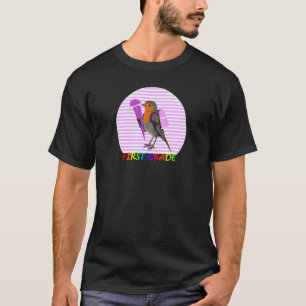 Robin Bird First Day of School First Grade Animal T-Shirt