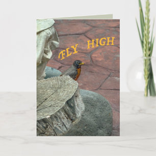 Robin bird garden Fly High personalise birthday? Card