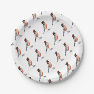 Robin Bird in Hat Paper Plate