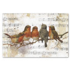 Robin Bird Sheet Music Gold Silver Notes Decoupage