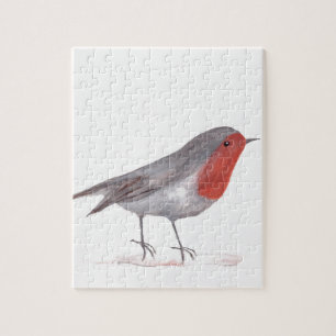 Robin bird watercolor wildlife animal woodland jigsaw puzzle