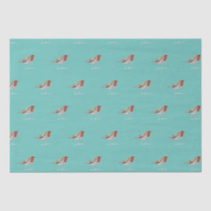 Robin Bird Woodland Branches Winter watercolor Tissue Paper