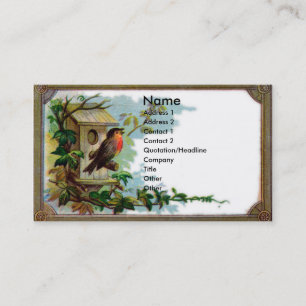 Robin & Birdhouse Victorian Scrapbook Card
