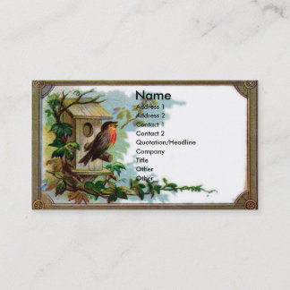 Robin & Birdhouse Victorian Scrapbook Card