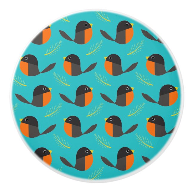 Robin Birds  Ceramic Knob (Front)
