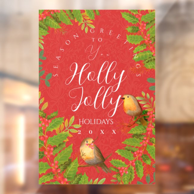Robin Birds Holly Berry Red (Sheet 2)