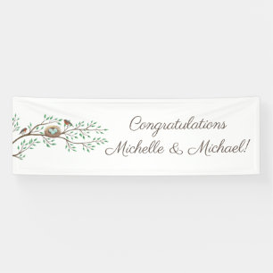 Robin Birds Nest Eggs Spring Baby Shower Banner