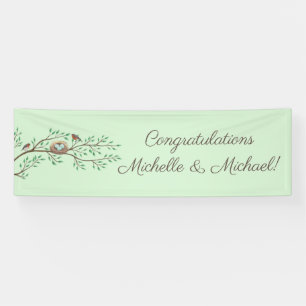 Robin Birds Nest Eggs Spring Baby Shower Banner