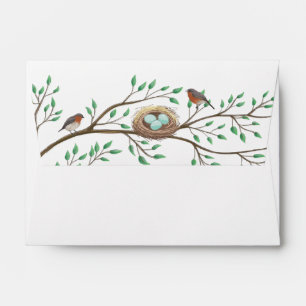 Robin Birds Nest Eggs Spring Baby Shower Envelope
